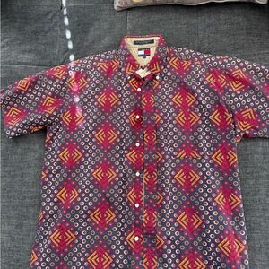 Tommy Hilfiger Red and Purple Patterned Shirt
